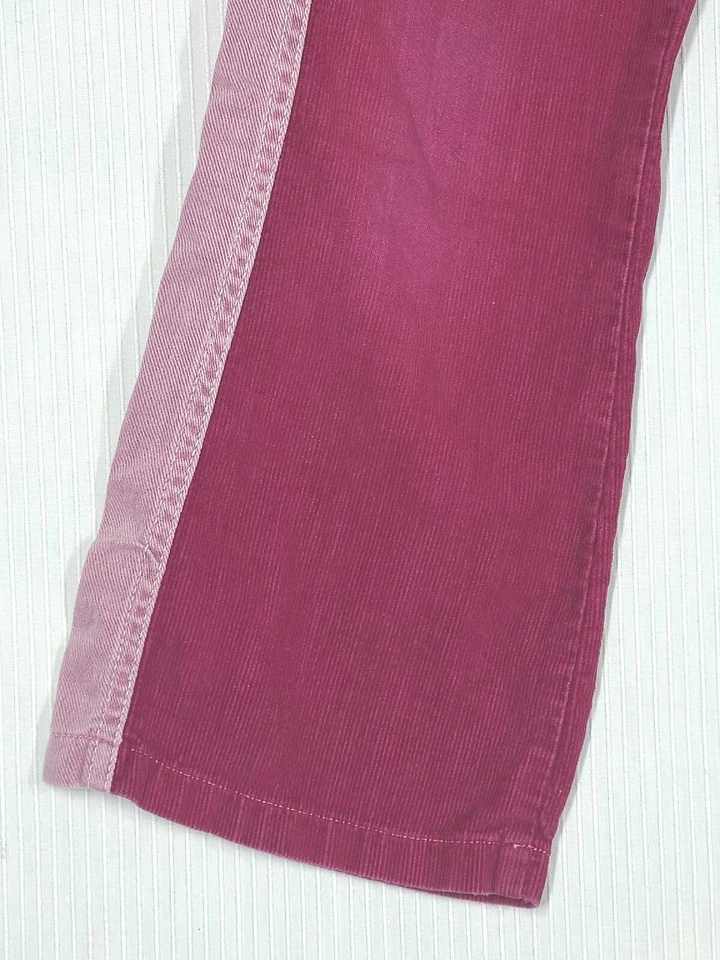 Vtg 70s Kids Pants Corduroy & Canvas 2 Tone Red Pink Slim 8 New Guy Retro Girls - Image 2 of 4