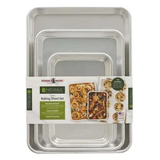 Nordic Ware Naturals Aluminum 3 Piece Sheet Pan Set, Jelly Roll
