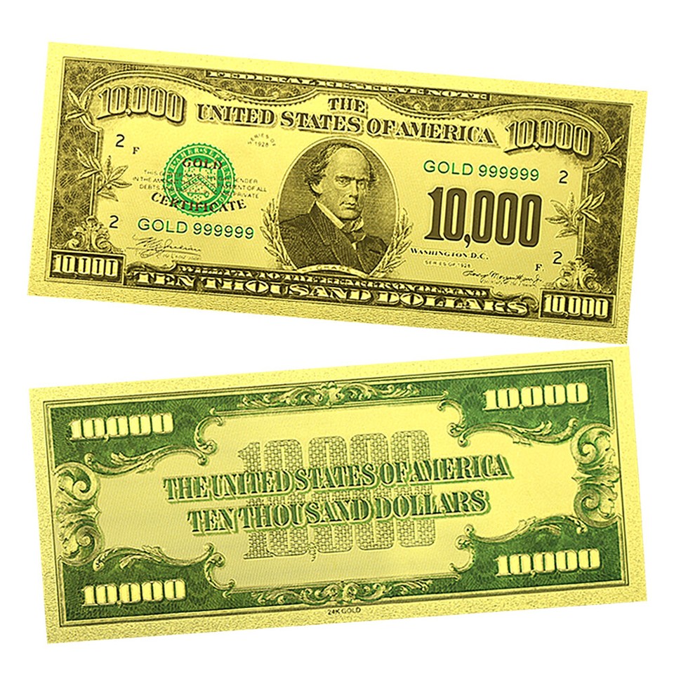 6pcs/Envelope US 500 1000 5000 10,000 100,000 Dollars Gold/Silver Foil ...