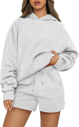 Womens Lounge Sets 2 Piece Outfits Oversized Hoodies Sweatsuit Casual Sweat Shor