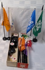 1967 EXPO67 FLAG SET WITH POLES VINTAGE CANADA MONTREAL QUEBEC EVENT MEMORABILIA