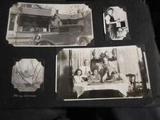 LOT OF 49 1930'S PHOTOS CARS PEORIA CREAMERY CO GAS STATION SHOPS BLIMP - TUB EN