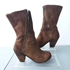 ADAM TUCKER Pelican 14 Brown Suede Womens Sz 9 Mid Calf Boots