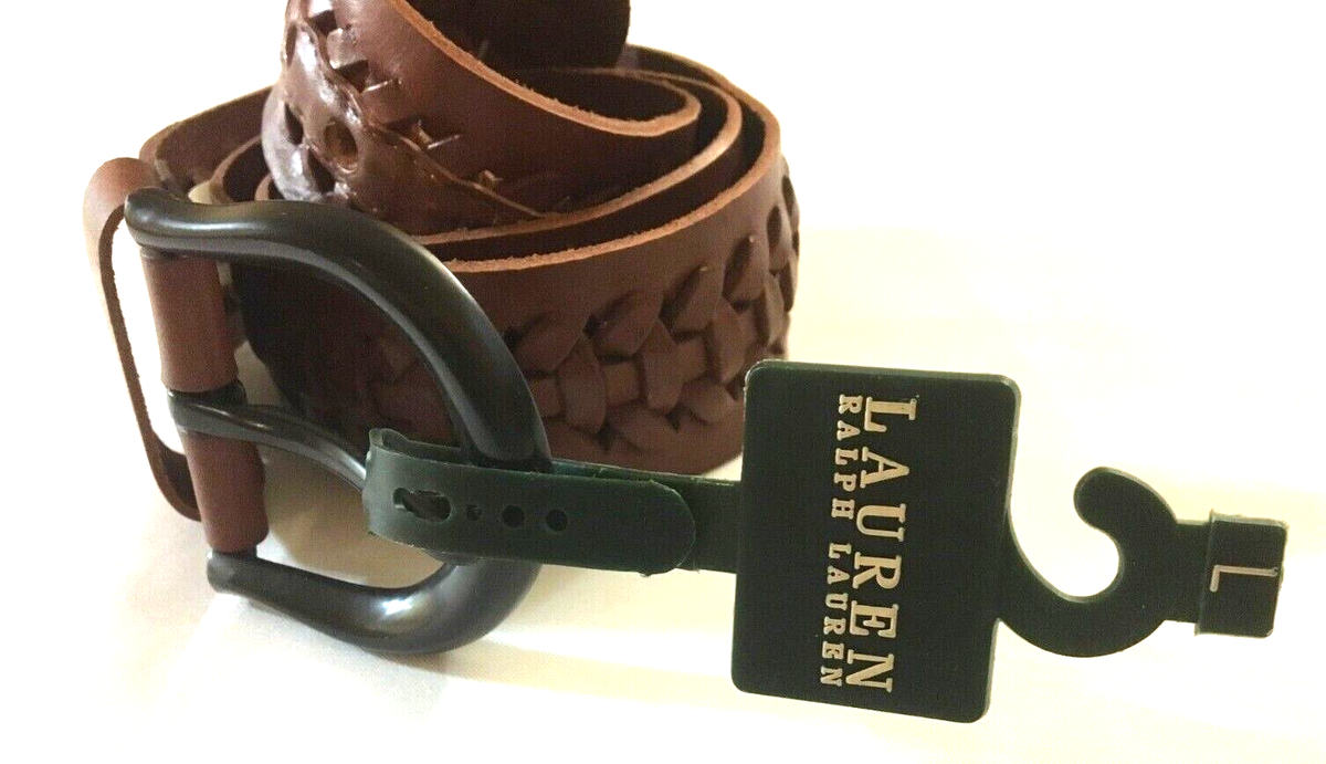 NEW WITH TAGS POLO RALPH LAUREN WOMEN'S PANT'S LEATHER BELT-TAN
