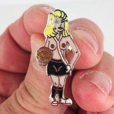 Indiana Jaycees Vintage Pin Basketball Topless Female Referee Ref Tie Tack *Gc34