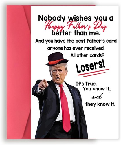 Funny Trump Father's Day Card, Humor Donald Trump Happy Father's Day ...