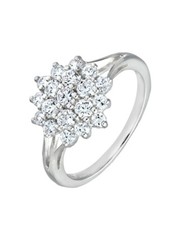 Silver Ring cluster Created Diamond Floral design luxury  Gift box free post