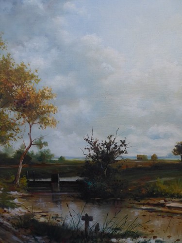 LARGE COUNTRY VIEW LISTED ARTIST ROBERT SCALVINI FREE SHIPPING TO ENGLAND - Picture 6 of 14
