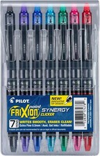 Erasable, Refillable, Extra Fine 0.5mm Gel Ink Pens, 7-Color Assorted Pack