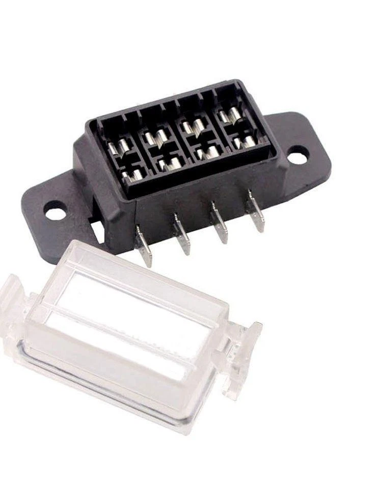 1 divisor de fusibles de hoja ATC ATO 12 V/24 V 4 vías circuito caja de fusibles automática soporte de bloque Foto 3 de 4