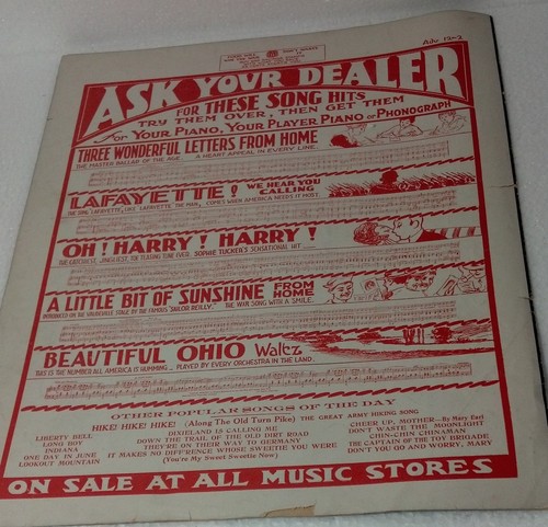 Antique 1918 sheet music "Three Wonderful Letters From Home" - Picture 5 of 6