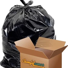 INDUSTRIAL STRENGTH 45 GAL EXTRA HEAVY DUTY CONTRACTOR READY BLACK GARBAGE BAGS