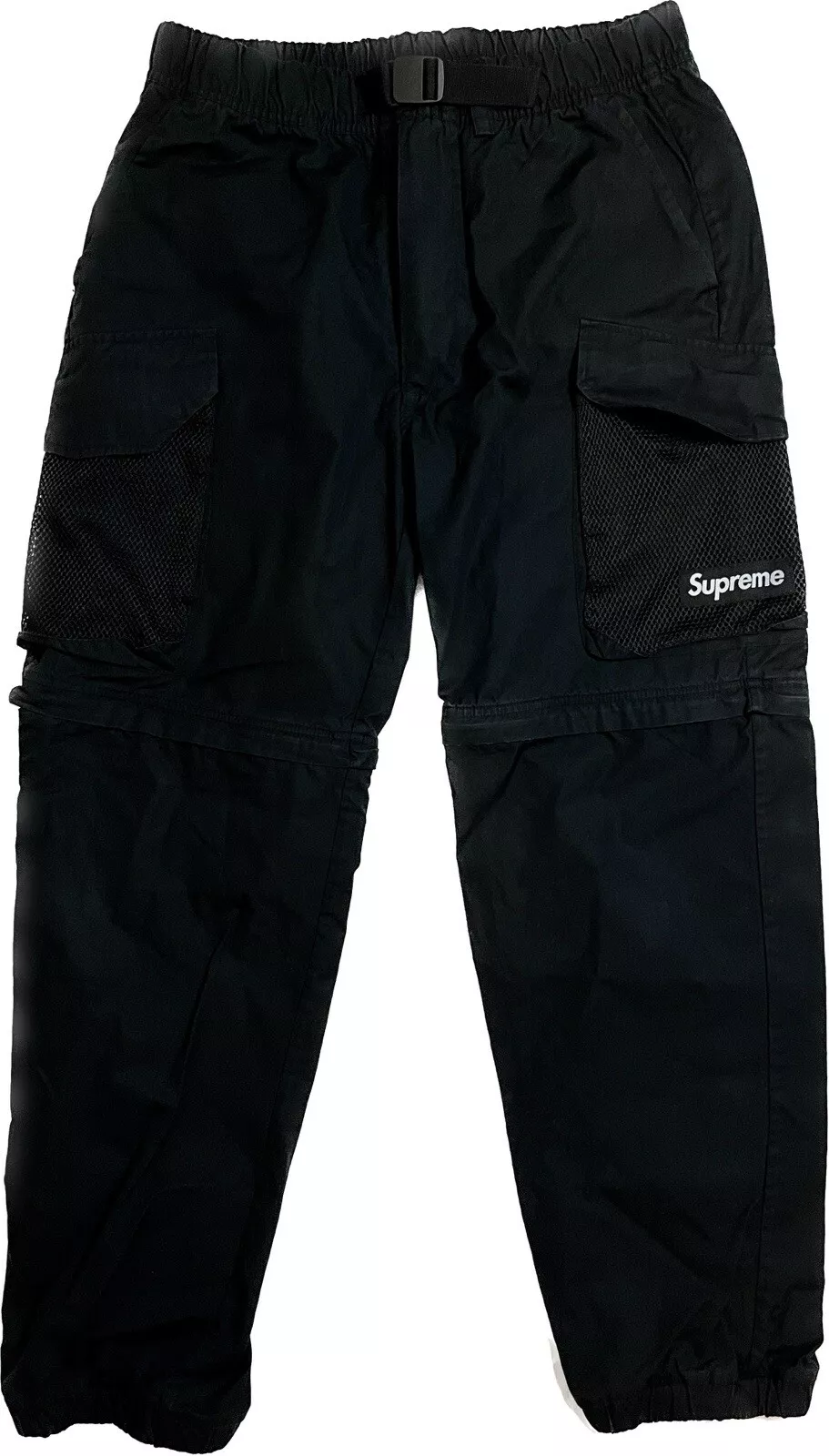 Pantalon convertible 2 en 1 noir taille S à ceinture de poche en maille Supreme taille S