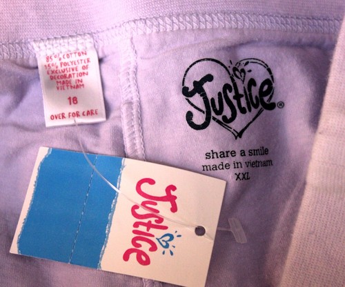 Justice Ombre Purple Skorts XXL 18 Terry Cloth Pull on Skirt Elastic Drawstring - Picture 6 of 6