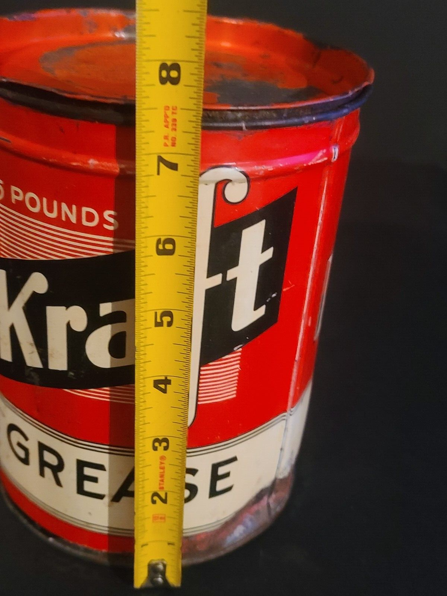 Vintage RARE 5 LB Pound Kraft Oil Grease Tin Can (EMPTY) | eBay