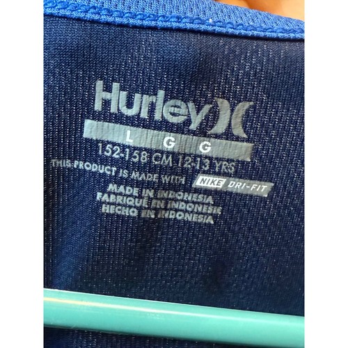 Hurley Tank Top Athletic Sleeveless Activewear Top Blue Black Large - Picture 3 of 4