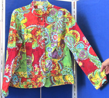 EUC Beautiful CHICO'S Unlined JACKET Top BLAZER Cotton 2 Spandex 2 POCKET Sz 2