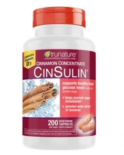 trunature Cinnamon Concentrate Cinsulin 500mg, 200 Vegetarian Capsule