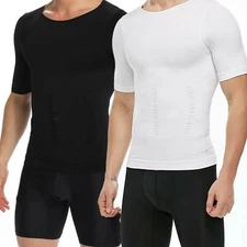 Men Body Toning T-Shirt Ultra Durable T-Shirt Compression Tank Tops Shapewear US