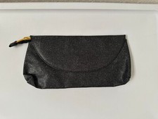 Black Glitter Clutch Evening Bag Gold Interior Party Prom Sparkly