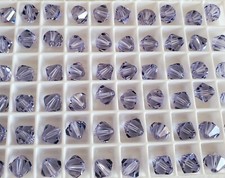 Vintage Swarovski 5301 8mm bicone beads, Light Tanzanite 12pcs 