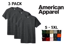 3 pack American Apparel 1301 Unisex Short Sleeve Preshrunk Heavyweight T-Shirt