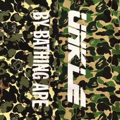 BAPE × UNKLE ABC camo shark full zip hoodie Green A Bathing Ape
