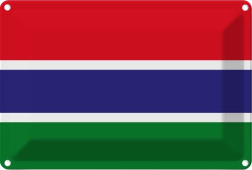Blechschild Wandschild 20x30 cm Gambia Fahne Flagge Geschenk Deko - Bild 1 von 5