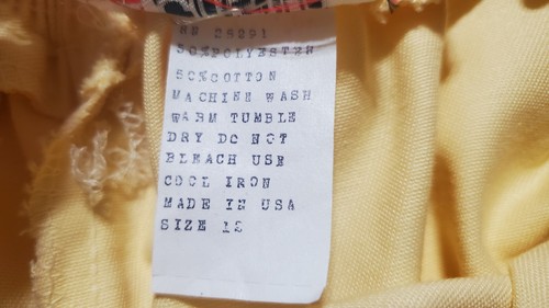 Neu mit Etikett Vintage Cristin Stevens gelbe Überziehhose elastischer Bund Größe 12 USA 80er - Bild 12 von 12