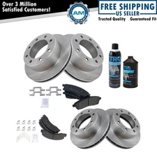 Front & Rear Posi Semi Metallic Brake Pad & Rotor Kit w/Chemicals