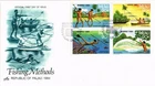 Dr Jim Stamps Palau 20C Fishing Methods Setenant Block Artcraft Fdc