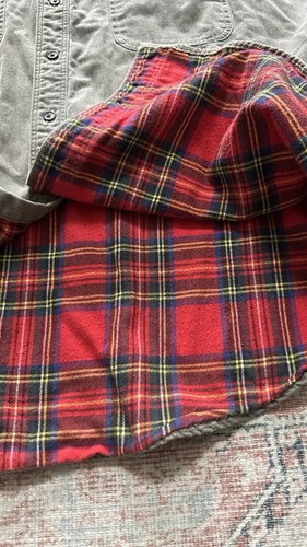 Vintage LL BEAN Hurricane flannel lined twill camp shirt XL Tall - Picture 4 of 8