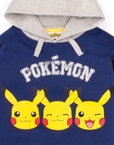 Pokemon Blue Pikachu Placement Print Hoodie Boys - Picture 5 of 14