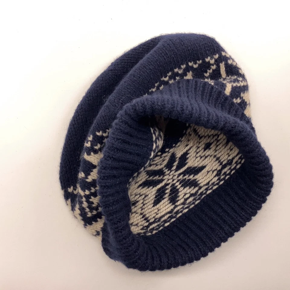 Clásico Lana Por J Crew Azul Mezcla Lana de Cordero Patrón Blanco Foto 3 de 4