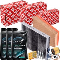 Febi Filterset+Wolf 5W30 ÖL Passend FüR Ibiza 4 Fabia 6Y 545 VW Polo 9N 6R FOX