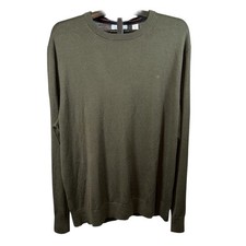 Calvin Klein Men's Dark Green Crew Neck Long Sleeve Sweater XXL TTG Wool Blend
