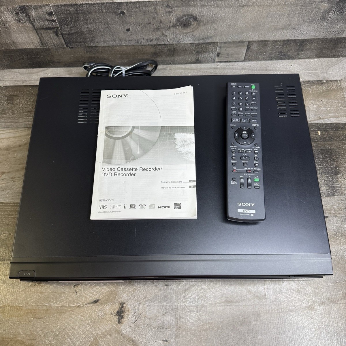 Sony RDR-VX DVD Recorder VHS VCR Combo 1080P w Remote Tested A+