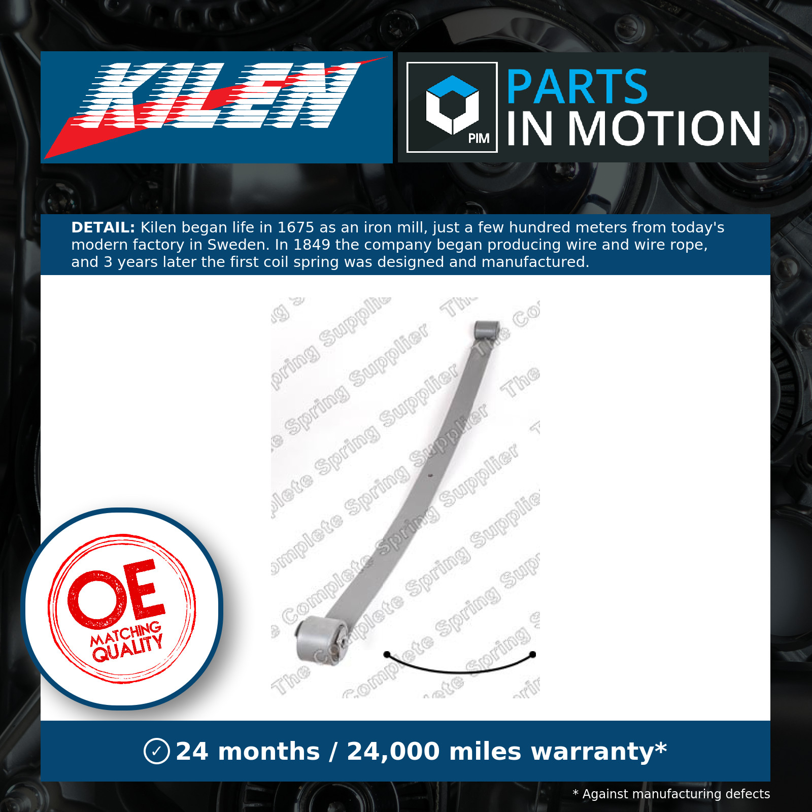 Leaf Spring fits CITROEN RELAY 2.2D Rear 2006 on Suspension Kilen 5102EY 5102P8