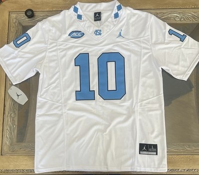 Drake Maye Jersey NEW Mens Large White Blue North Carolina Patriots Ships USA