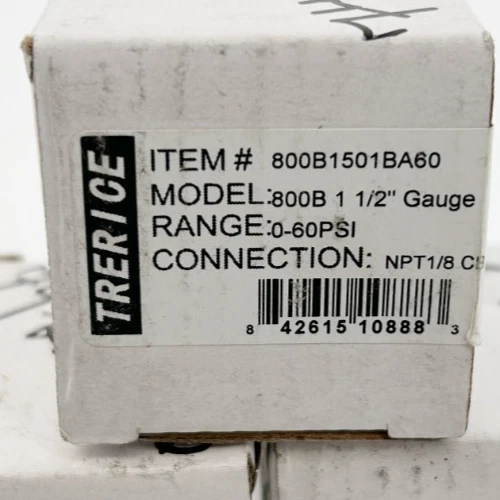 Lot of 3 New Trerice 800B1501BA60 Pressure Gauges 800B 1-1/2" 0-60psi 1/8" CBM - Image 2 of 4
