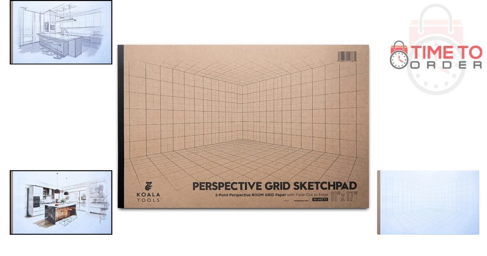 Drawing Pad Gridded Paper 11x17 Inch for Interior Design Architectural Sketch - Image 2 of 4