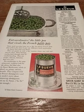 1966 Lesueur Early Peas French Petits Pois Magazine Ad