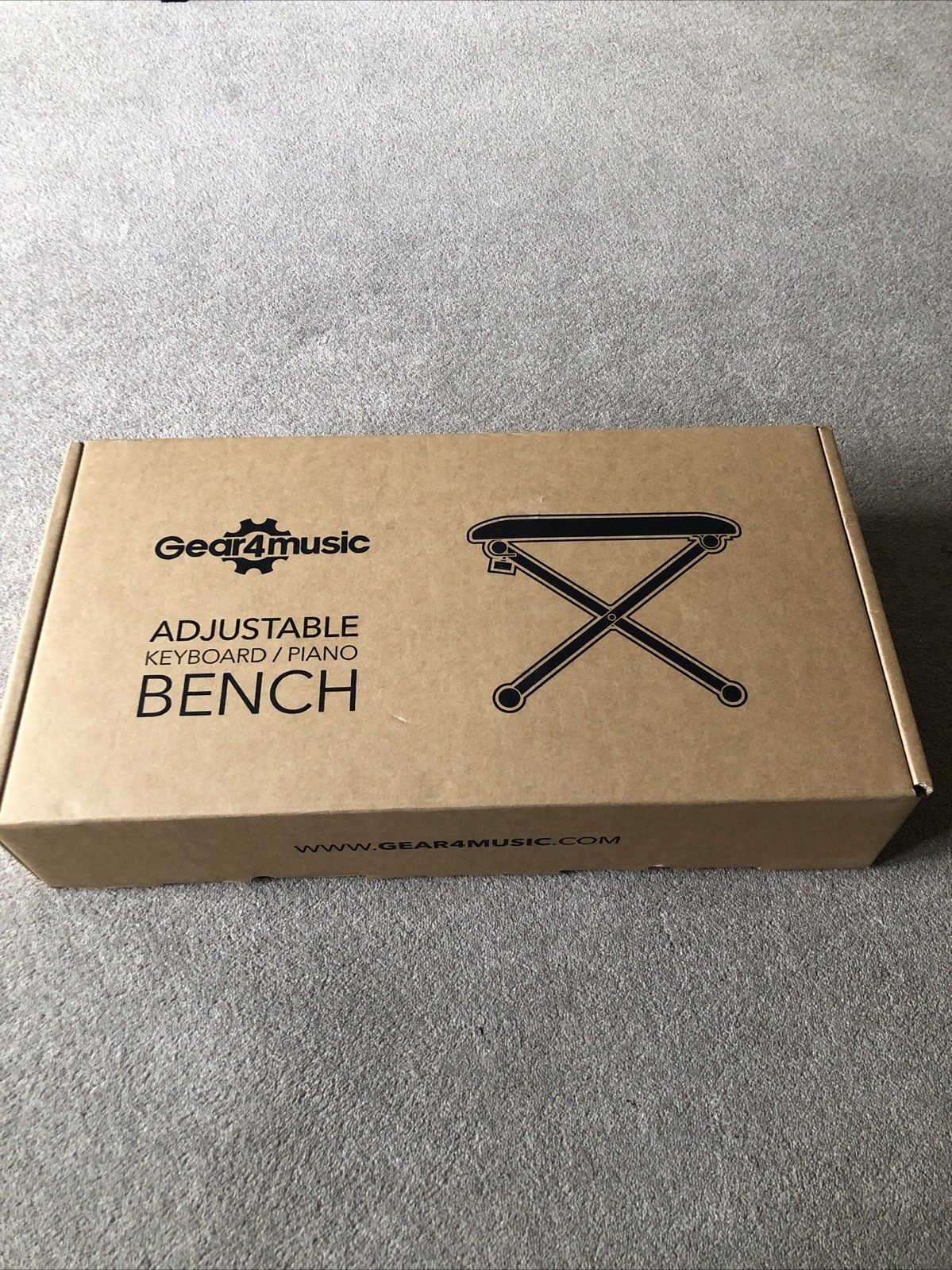 Gear4music KB01BK Adjustable Keyboard / Piano Bench - New