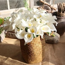 10pcs Artificial Flowers Calla Lily Faux Pu Fake Flowers for Weddings Bouquet Br