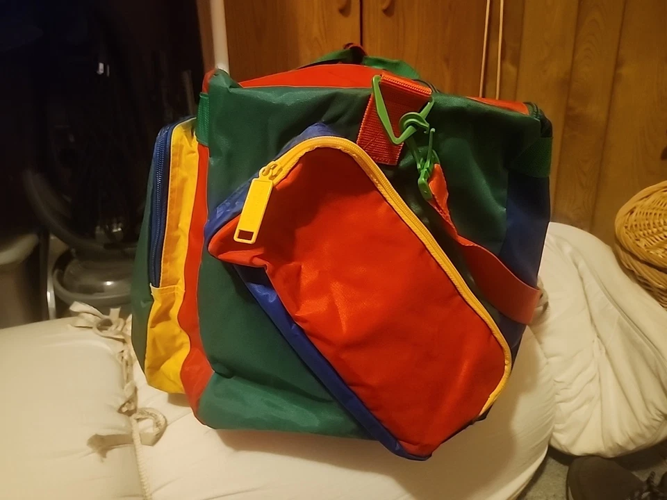 Bolso de Lona BENETTON Boston Raro Multicolor Usado Foto 4 de 4