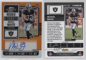 2023 Contenders Optic Ticket RPS Orange Prizm /50 Michael Mayer Rookie Auto RC
