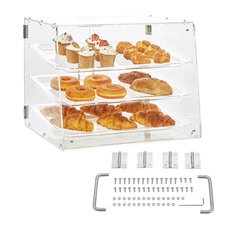 2/3-Tier Commercial Acrylic Pastry Bakery Display Case with Rear Door Access