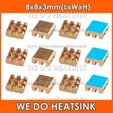 Pure Copper 8x8x3mm Square Copper Heatsink Radiator Cooler With or Without Tape