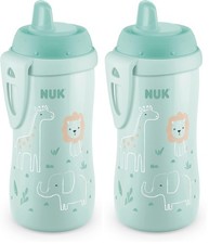NUK Sippy Cup, 10 oz, Hard Spout  2 10 Ounces Pack of 2 , Green Animals