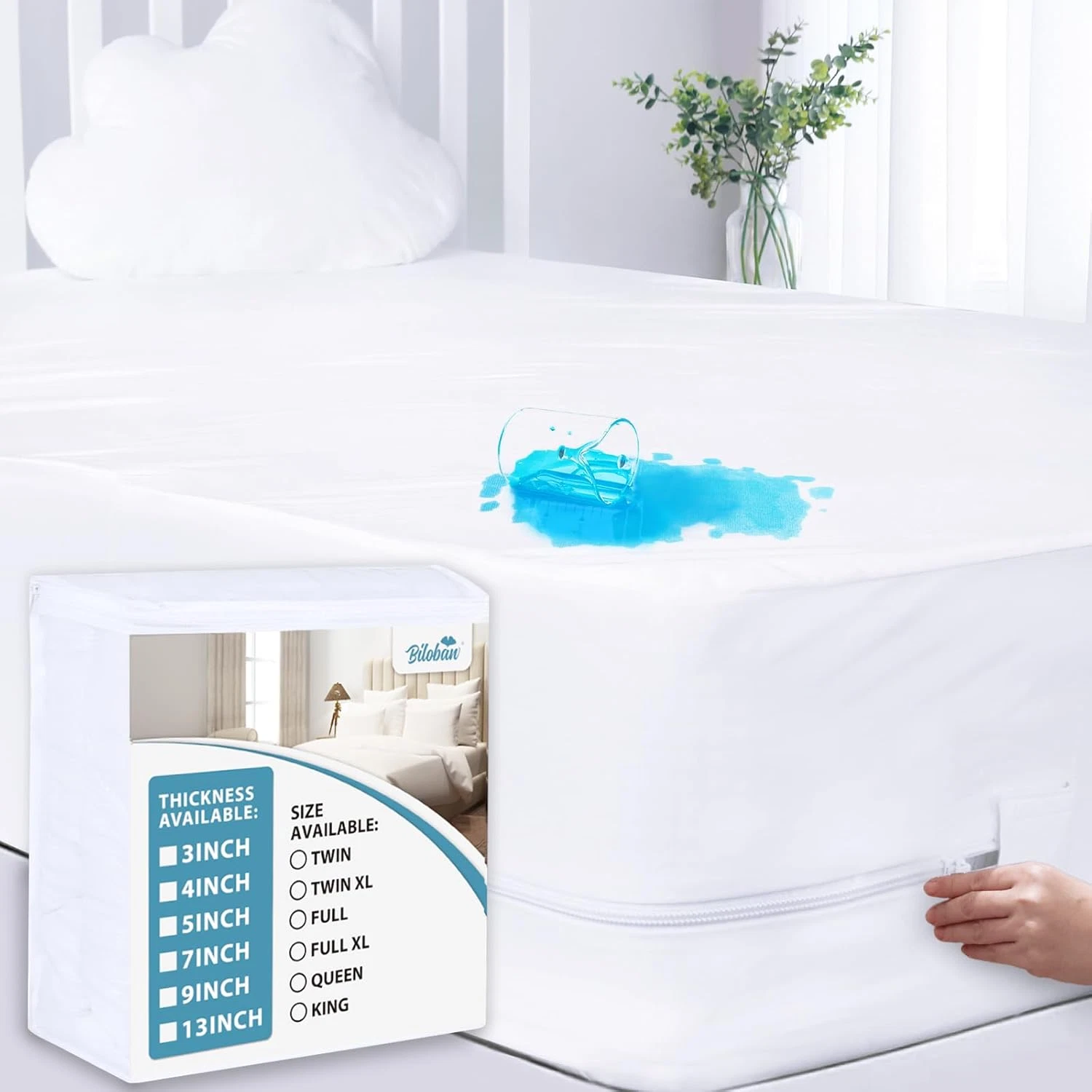 Zippered Full XL Mattress Protector 13 Inches, Waterproof Matress Encasement Ext